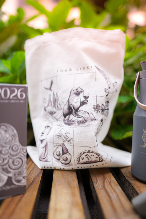 Tote de algodón con cuadritos